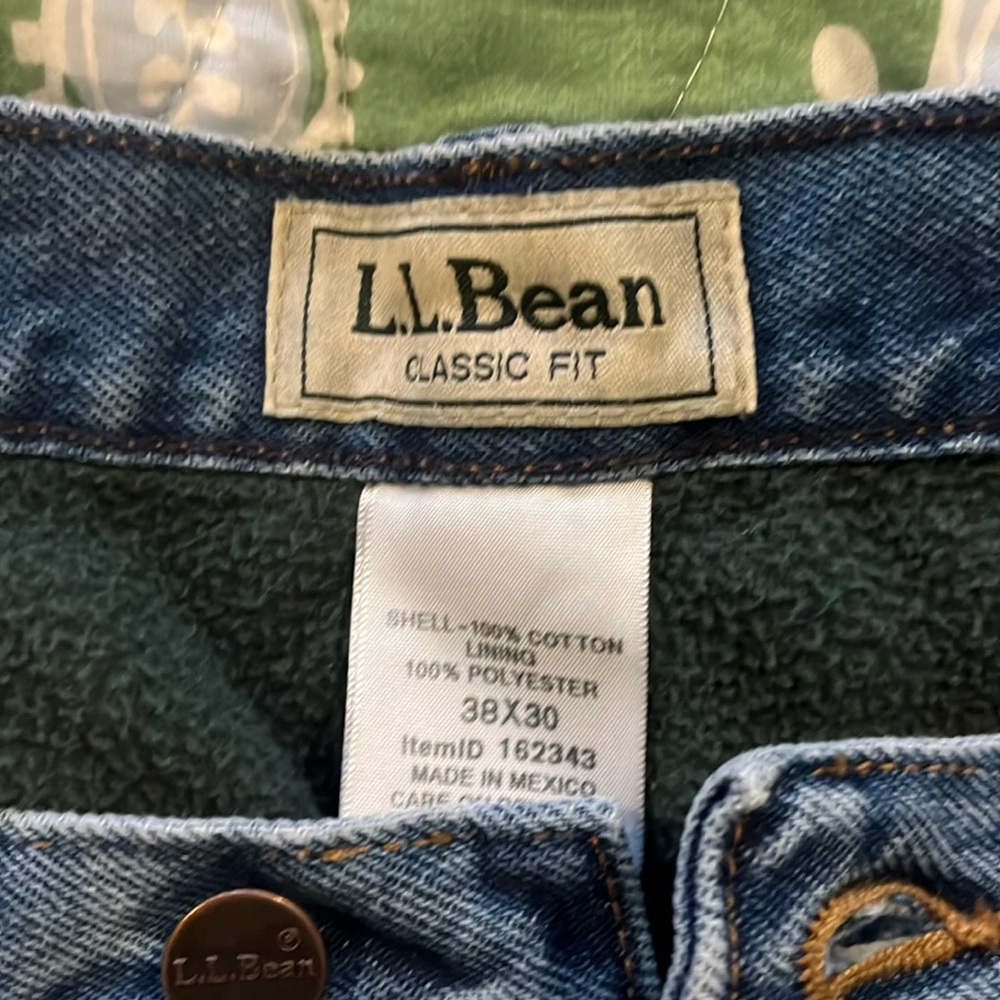 LLBean lined jeans 38x30 never worn
